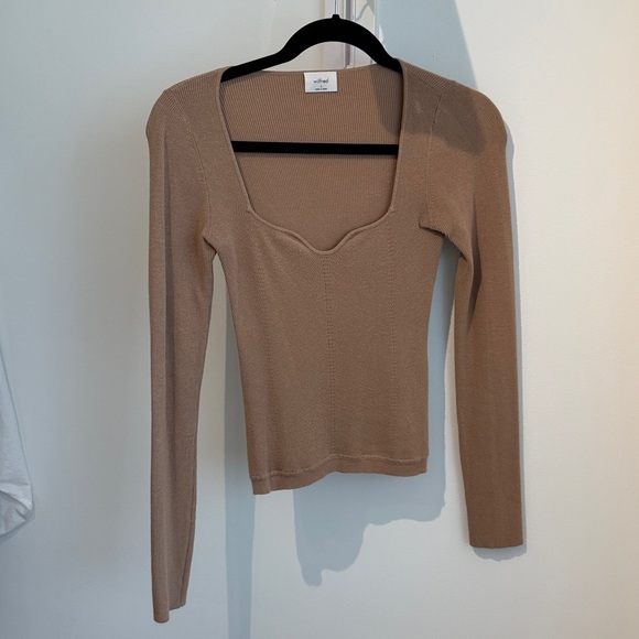 Wilfred Camel Ribbed Knit Top - Picture 1 of 4